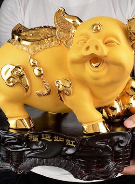 金猪摆件招财十二生肖猪创意工艺礼品摆饰家居可爱客厅酒柜装饰乔