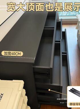 家用斗柜家用卧室实用床尾收纳储物柜轻奢意式客厅抽屉黑色五斗柜