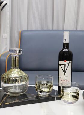 欧式奢透明渐变玻醒酒酒杯摆璃件餐厅0897轻客厅茶几桌面器家居装