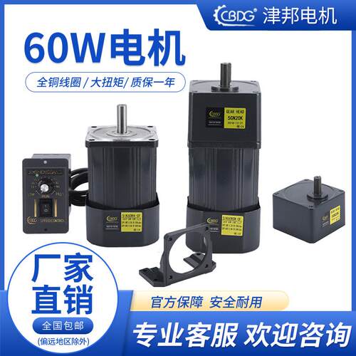 电机60W 220V交流 齿轮调速电机/减速电机 5IK60RGN-CF 马达
