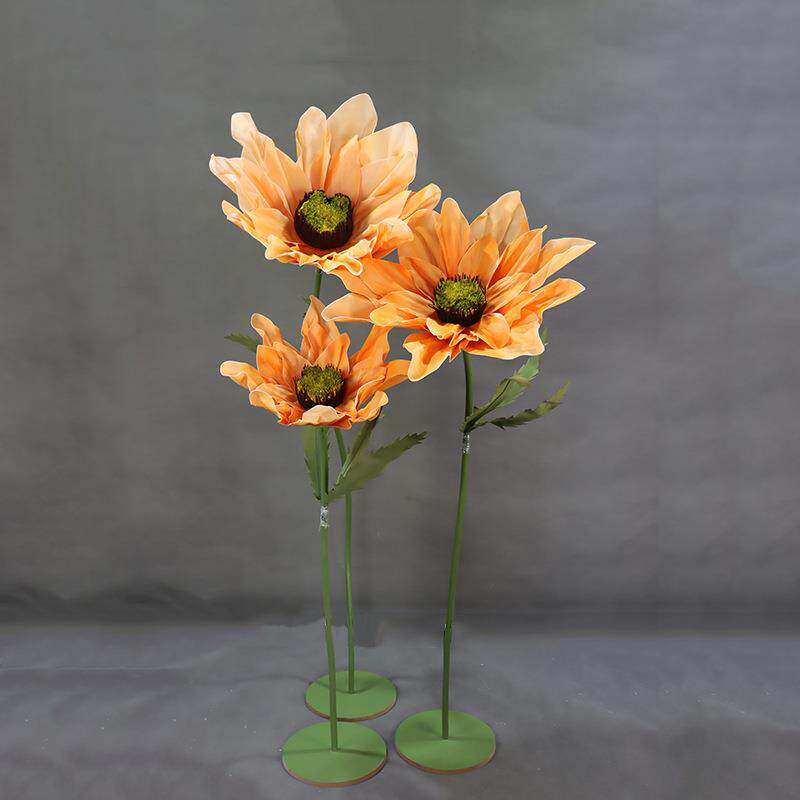 网红婚庆路引花婚礼现场布置服装影楼橱窗装饰立杆手工向日葵纸花