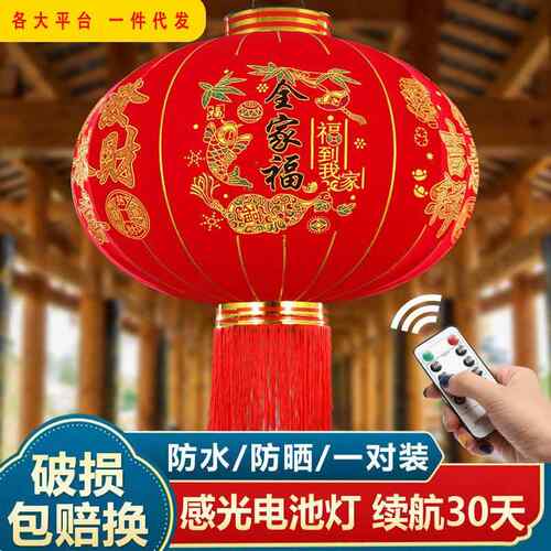 新款大红灯笼一对过年大门口宫灯阳台挂饰过新年户外装饰吊灯