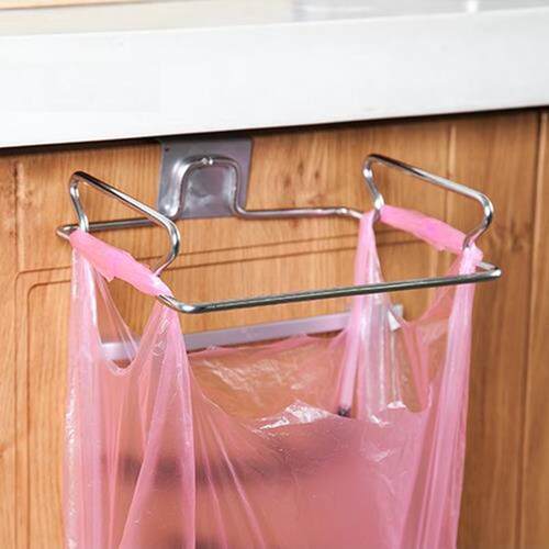 Stainless Steel Trash Bag Holder Creative Over-the-Door Stor