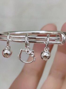 凯蒂猫KT铃铛吊坠小众手环手镯