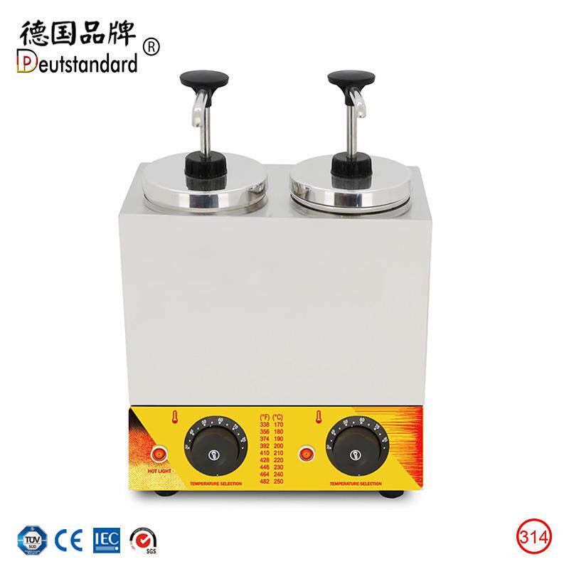 双头酱汁保温容器电热保温恒温设备果酱泵不锈钢机壳小吃设备