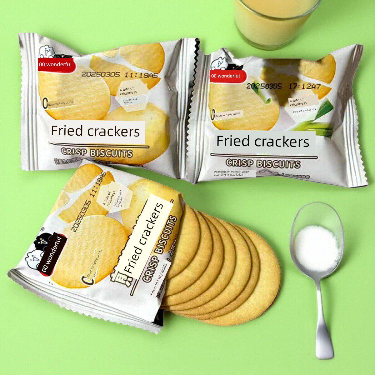香煎薄脆包邮3斤口口妙 煎薄脆薄饼土豆味 香葱味 休闲零食早