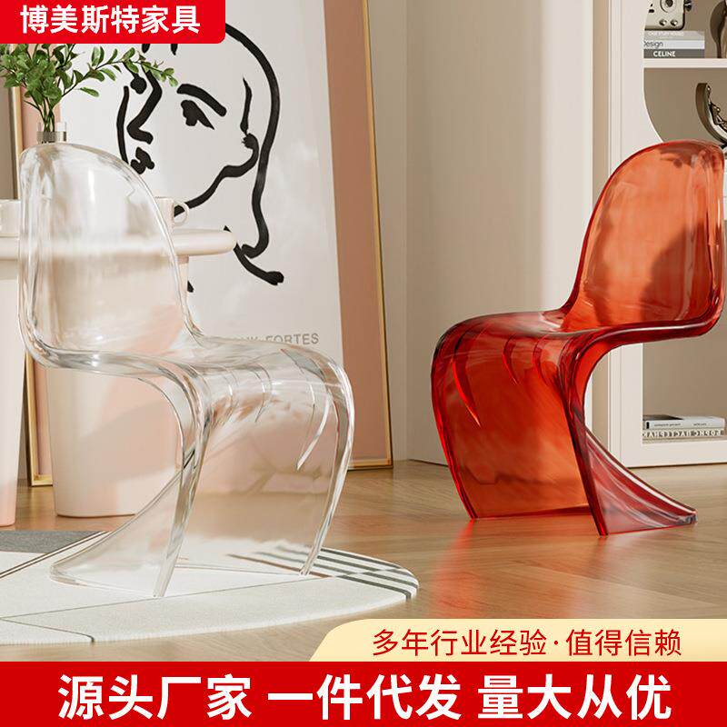 潘东美人椅网红INS风塑料餐椅现代简约靠背椅子接待室用洽谈靠背
