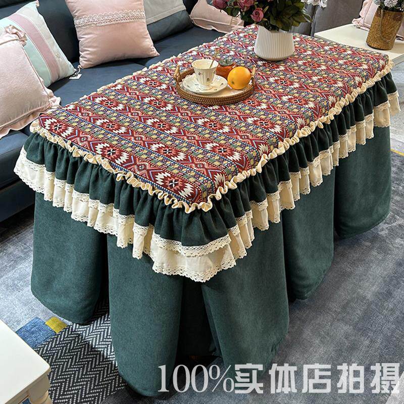 民族风森系桌布套正方长方形电暖炉烤火被子布套加绒加厚桌罩