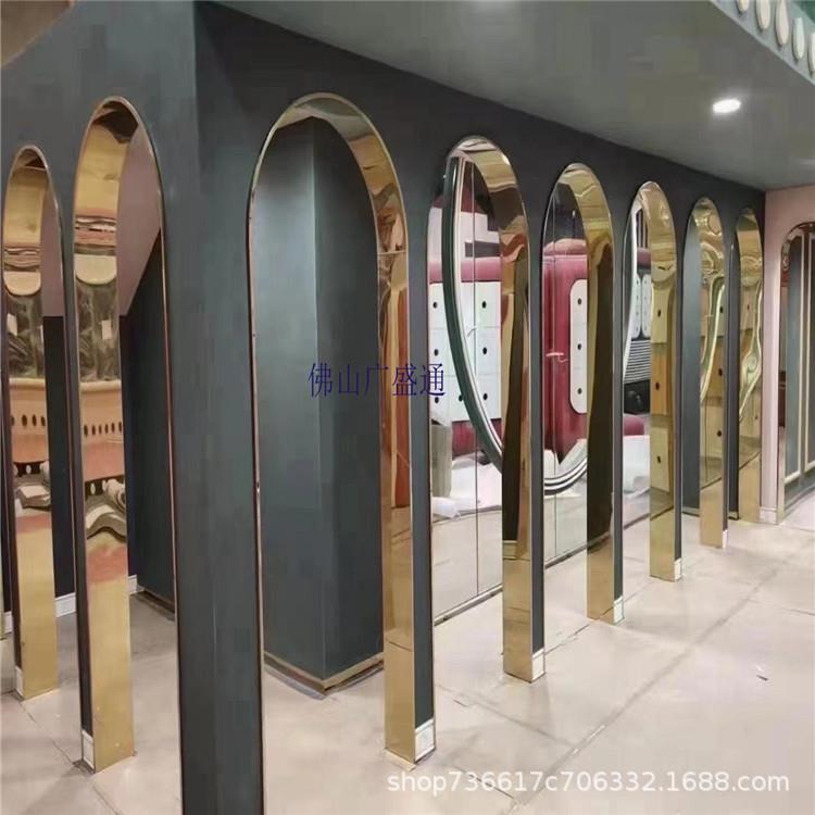 不锈钢线条包边条圆弧转角门套拱形圆形弧形不锈钢门套黑钛金