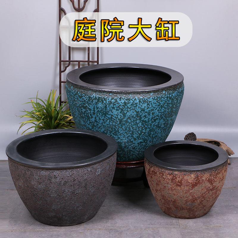 养睡莲荷花盆缸景德镇陶瓷花盆庭院阳台大花盆特大号水缸种树花缸