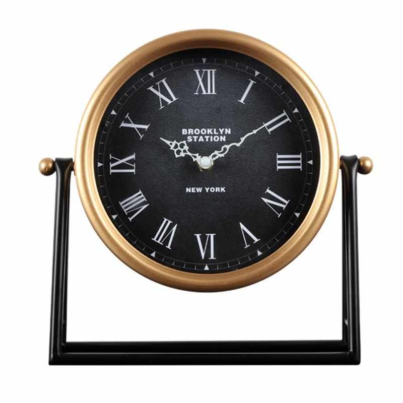 客厅座钟家用台式钟表摆件美式创意桌面时钟静音艺术台钟
