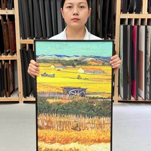 梵高砂岩麦浪装饰画入户玄关客厅餐厅挂画C032欧式背景画4060