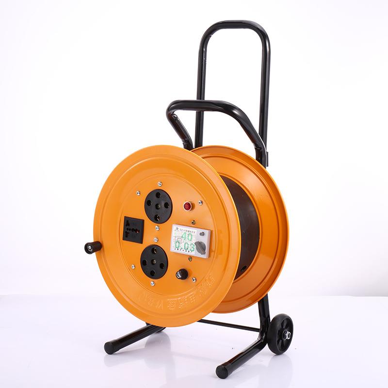 野豹加长杆热销供应轮车380v/300电缆盘家用移动电缆盘现货
