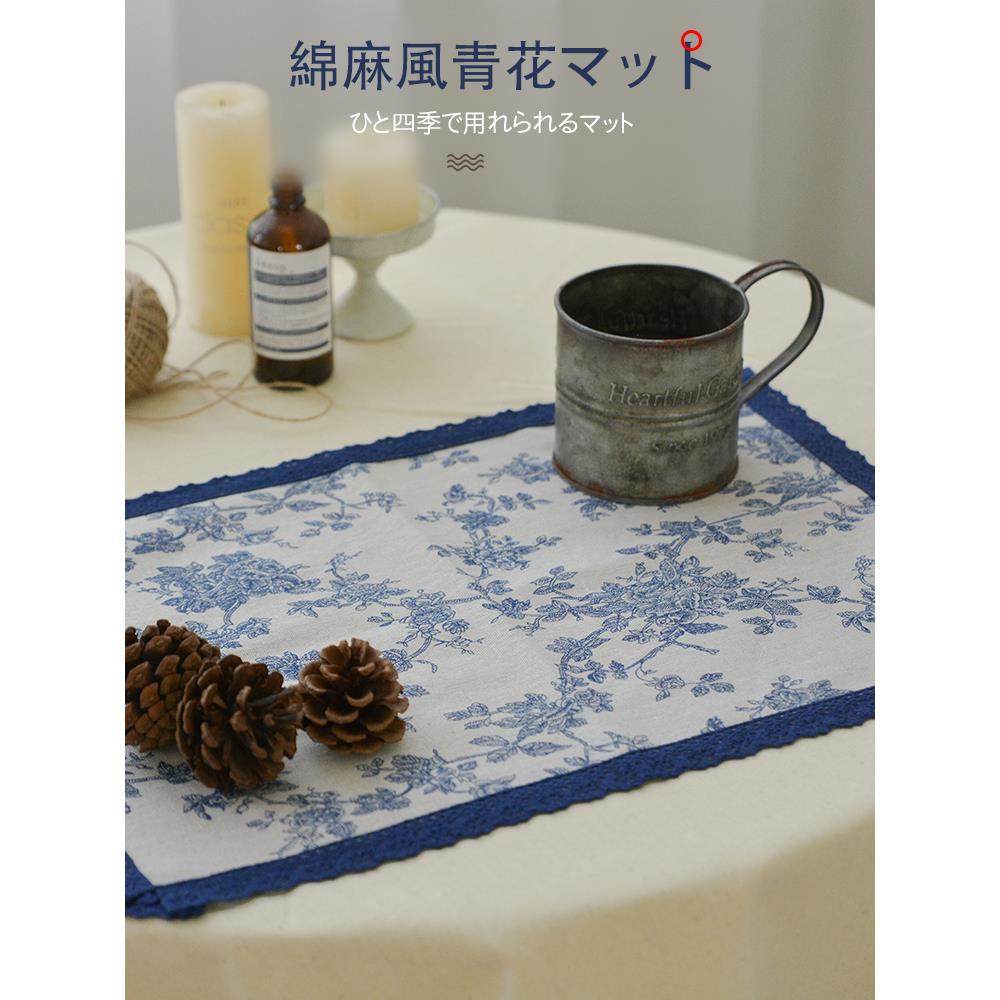 日本蓝白餐垫简约现代小清新易接近豪华餐桌隔热垫防烫家用碗垫垫,居家布艺,餐垫,淘宝优惠券,粉丝福利购,淘宝优惠卷