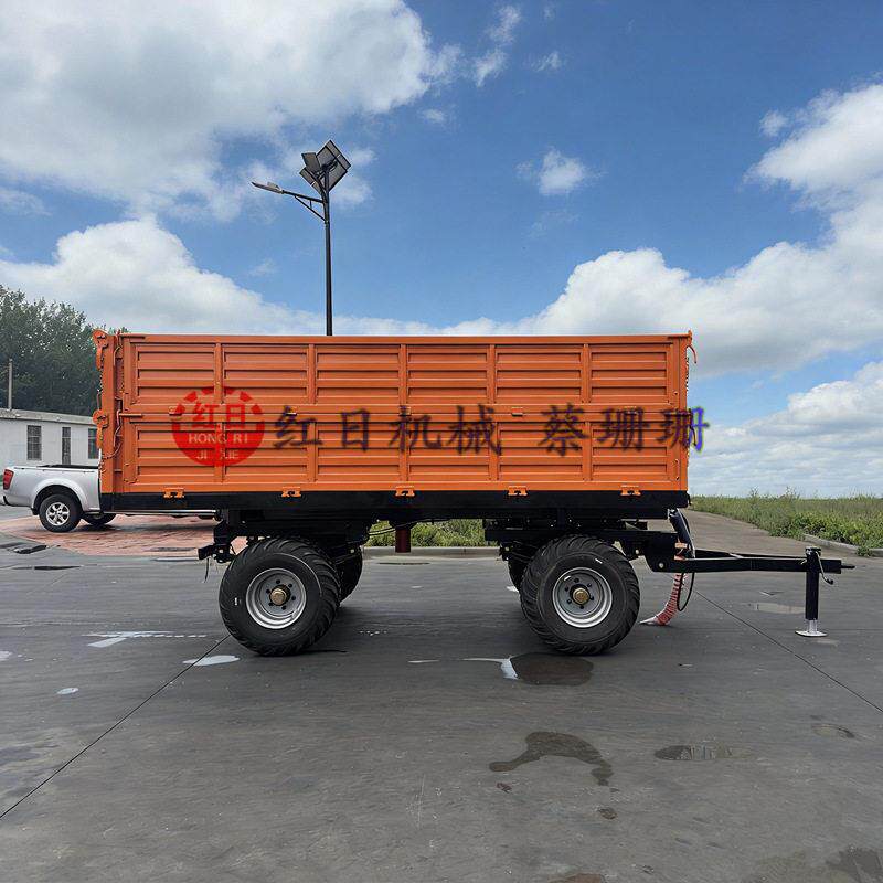农用拖车双轴四轮8吨拖车加箱板农用粮食化运输拖车