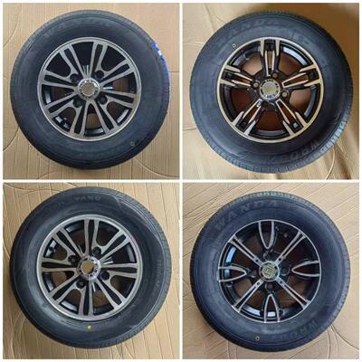 155/70R12无内胎轮胎加铝合金轮毂盛浩D3龙旗Mg电动四轮车专用