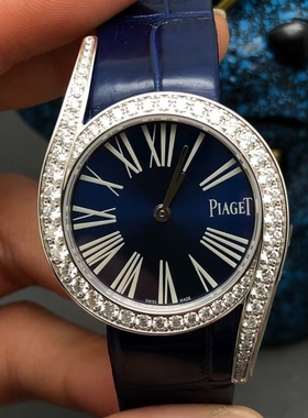 专柜价267000】98新32mm伯爵18k白金原钻蓝盘G0A42163石英女表正