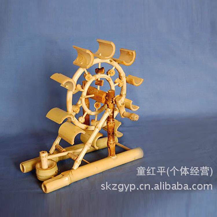 小礼品民间工艺品摆件小水车竹制小摆件竹制品旅游工艺品纺车