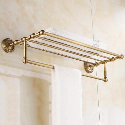 铜仿古毛巾室架浴挂件套装厕置所卫生间全物架浴巾架61312麻花毛