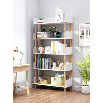 Bookshelf wooden student study multi-layer storage bookcase
