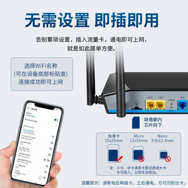 适老化项目4G路由器4G网转无线有线网络老人居家改造专用路由器