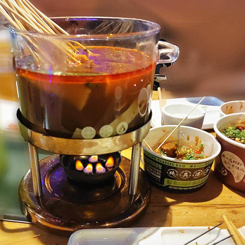 冷锅串可以加热热带架子，耐高温玻璃容器，碗，鸡摊串，特殊锅