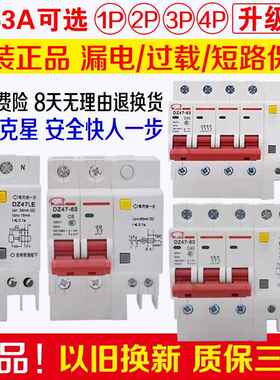 小型断路器DZ47LE-63 漏电保护开关 空开家用保护器2P63A 220V