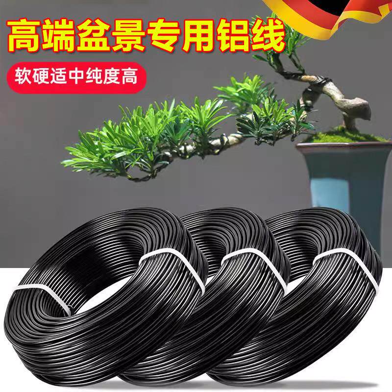 盆景造型专用铝丝铝线蟠扎罗汉松定型套装园艺花卉植物黑铝条丝线
