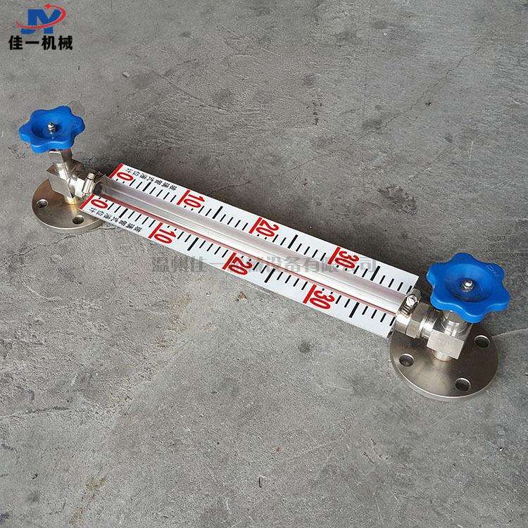 法兰连接不锈钢玻璃管式液位计(带铝合金刻度盘保护罩)水位计