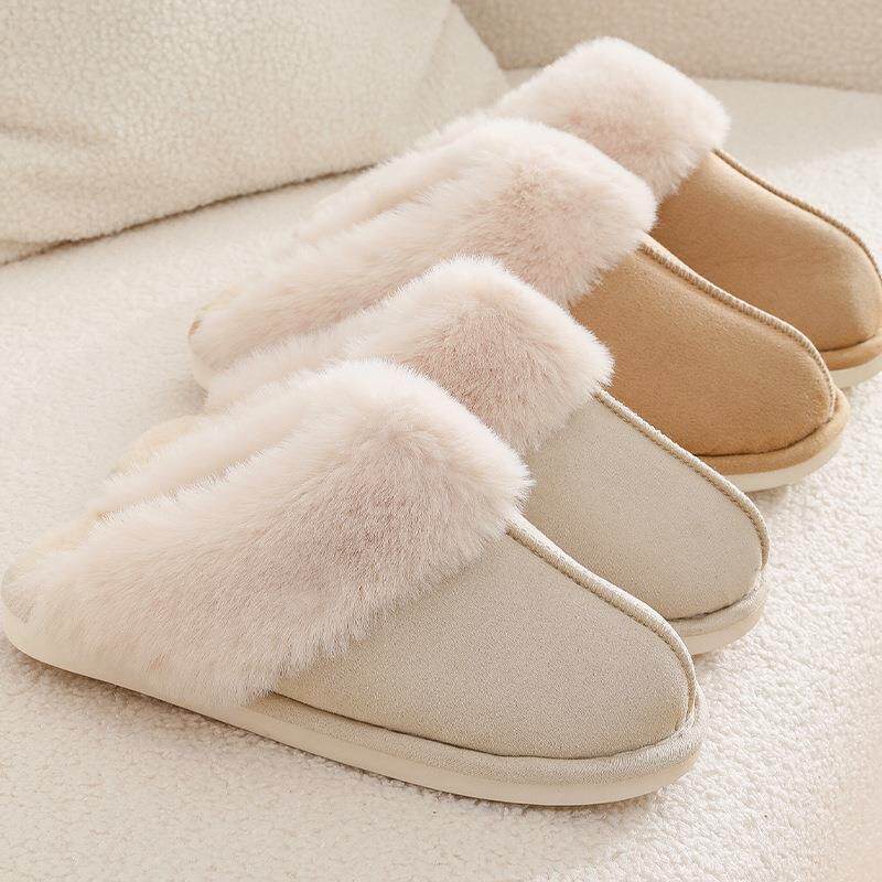 棉鞋冬季女韩版麂皮绒棉拖鞋家居秋冬情侣厚毛防滑拖鞋透气踩屎感
