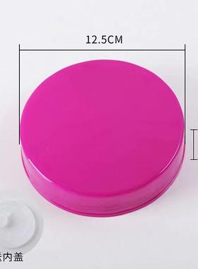 密封罐玻璃瓶泡酒玻璃瓶红色紫色盖子泡菜坛子空瓶子方格瓶内外盖