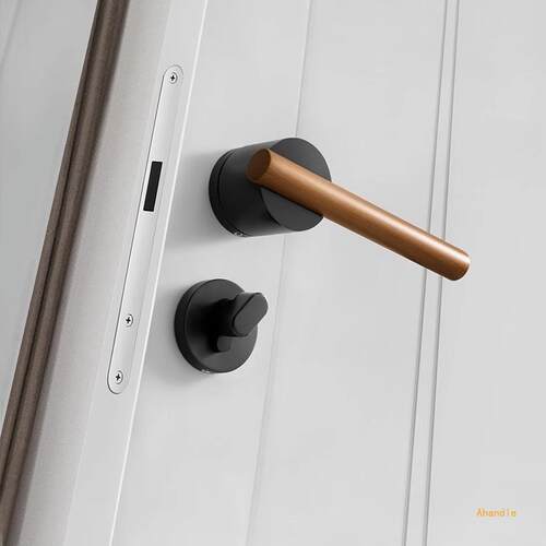 卧室门锁室内分体房间锁胡桃木房音门把手家用通用EXW型合金静设
