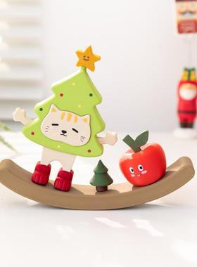 阿楹 可爱奶油治愈情绪电视柜书桌摆件玄关工位儿童房玩偶耶诞树