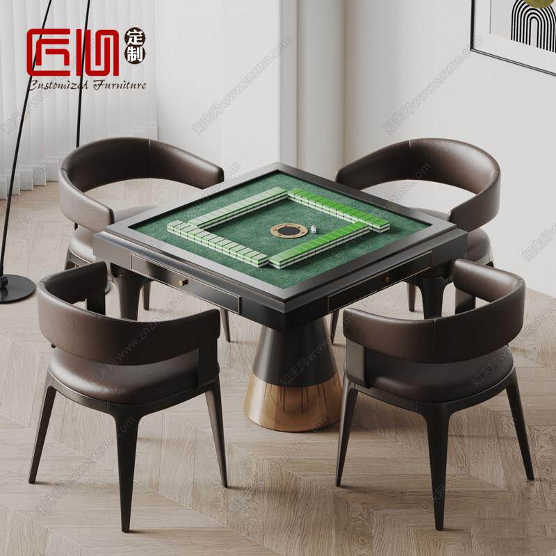 轻奢麻将桌家用全自动麻将机一体餐桌椅茶楼棋牌室电动麻将扭蛋桌