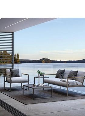 现简约户室外沙发组合酒店花FB896园金露天铁艺水金属沙发防代铝