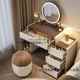 225新款 小户型实木梳962妆柜台卧室现代简妆约奶油0风主卧化桌斗