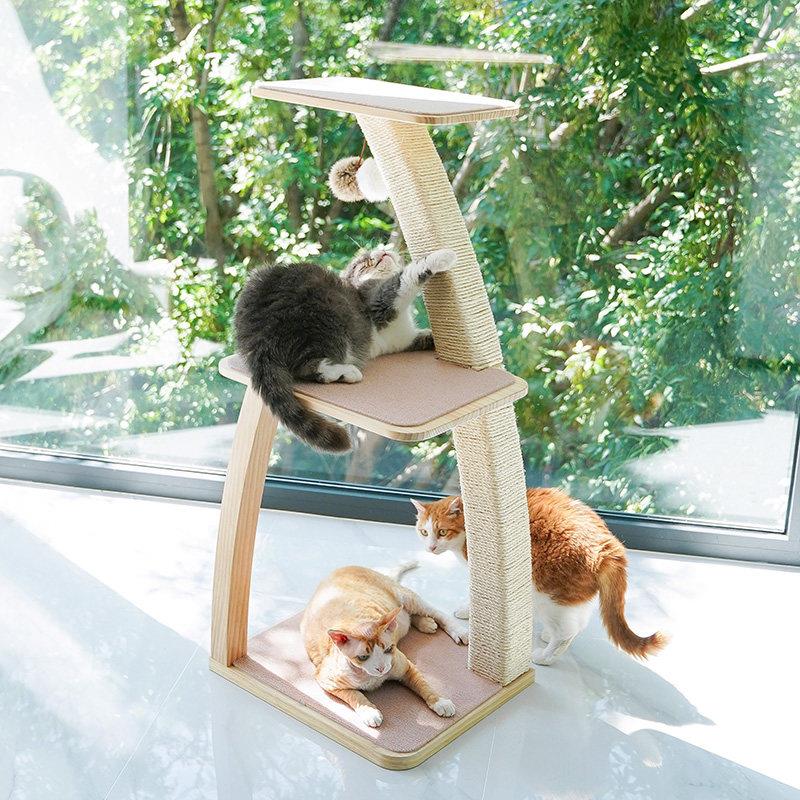 宅猫酱LimoLimo实木猫爬架猫架子椰子小型猫树自嗨磨爪剑麻猫抓柱