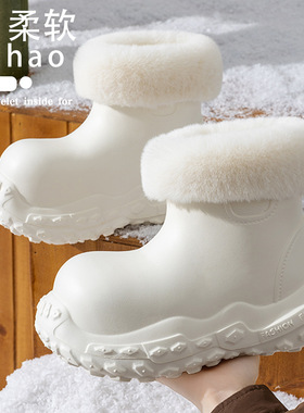 防水棉拖鞋女士冬季2025新款外穿保暖防滑加绒高帮东北雪地靴女款