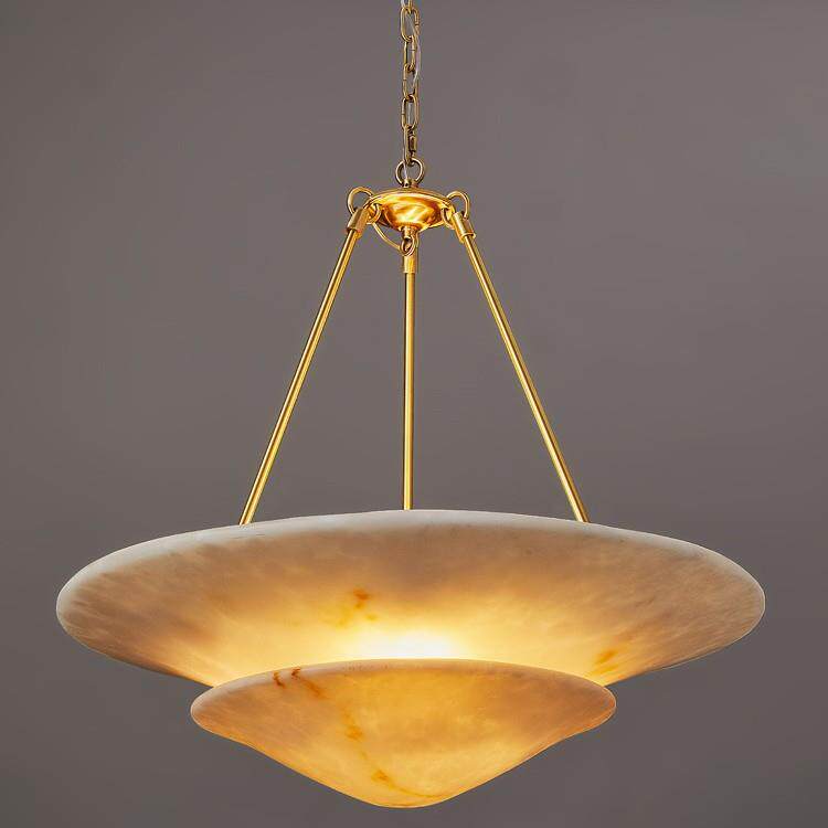 现代轻奢仿云石吊灯新款卧室灯法式美式设计师高端别墅客餐厅灯具