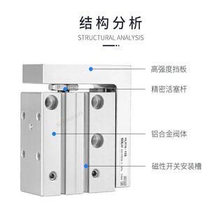 2X5X10X15X2085HX25X0X340 HLH精密侧轨型导轨0滑台气缸HL6
