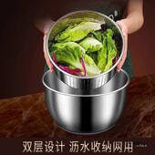 蔬菜脱水器不锈钢手动沙拉果蔬甩干机家用果蔬脱水机洗菜甩水