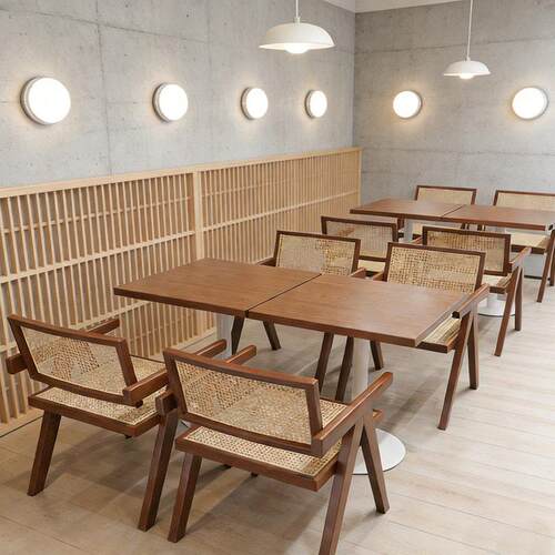西餐厅咖餐饮实木桌椅餐组合餐厅休闲红网编藤椅甜品945奶茶啡店