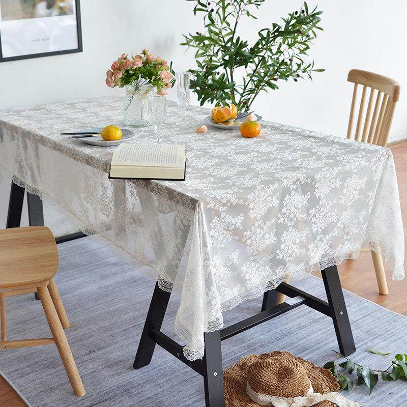 法式蕾丝桌布白色纯色长方形茶几布高级感复古餐桌布艺小清新台布,居家布艺,桌布,淘宝优惠券,粉丝福利购,淘宝优惠卷