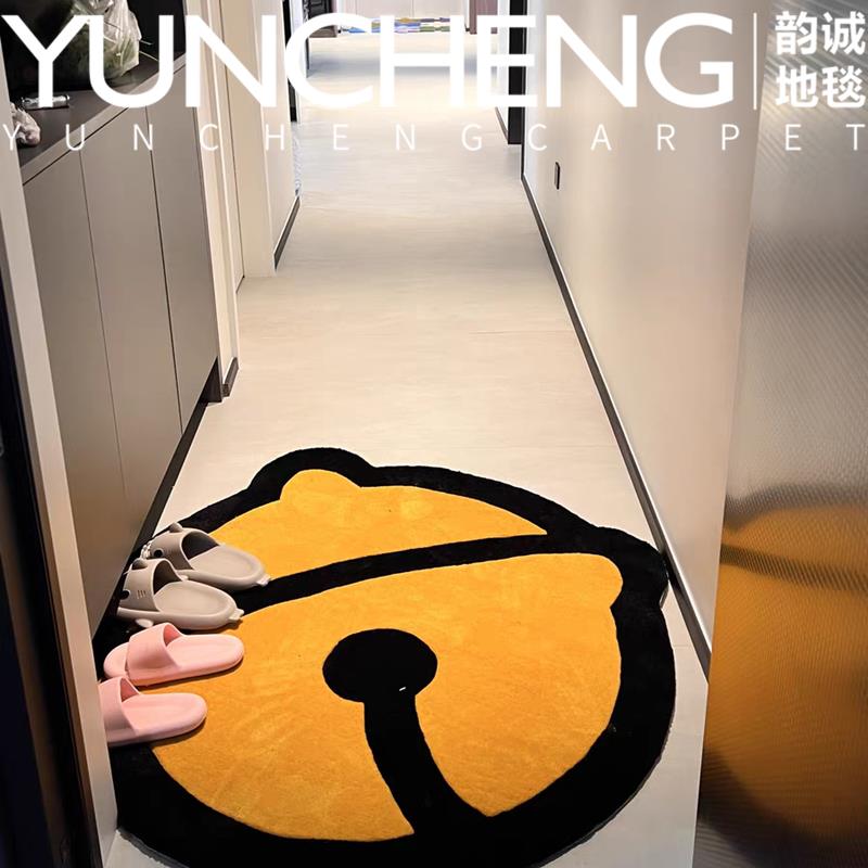 现代欧美轻奢黄色铃铛客厅茶几地毯卧室书房衣帽间门口阳台床边毯