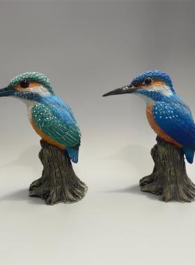 翠鸟树脂雕像摆件 半手工制多色选择 田园风格 客厅书房桌面装饰