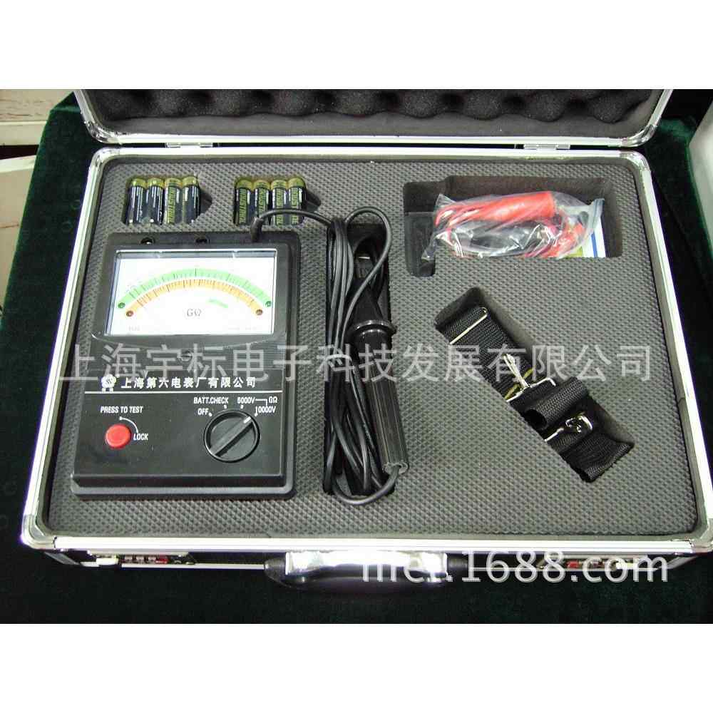 上海六表 高压高压表 3123 电池供电高压绝缘电阻表 1万伏