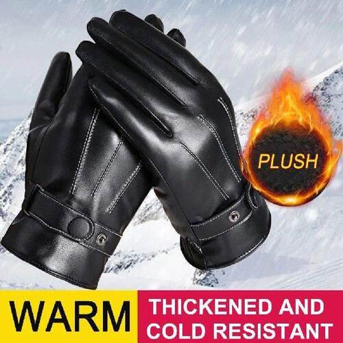 Men Touch Screen Gloves PU Leather Protection Riding Gloves