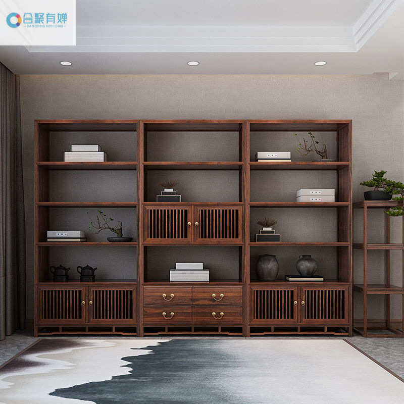 仿古书架茶叶架新中式榆木博古架实木多宝阁置物架古董茶叶架层架,住宅家具,多宝格/博古架,淘宝优惠券,粉丝福利购,淘宝优惠卷