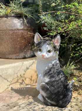 花园摆件卡通动物可爱小猫户外园林景观雕塑别墅庭院幼儿园装饰品