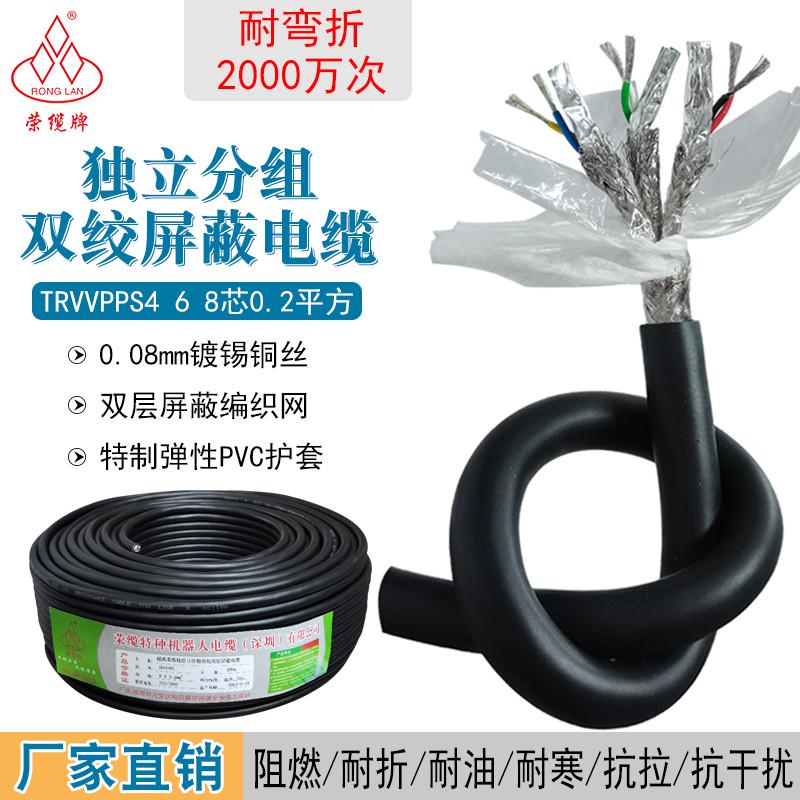 高柔性双绞屏蔽线TRVVPPS 4 6 8 10 12芯0.2 0.3 0.5编码器信号线